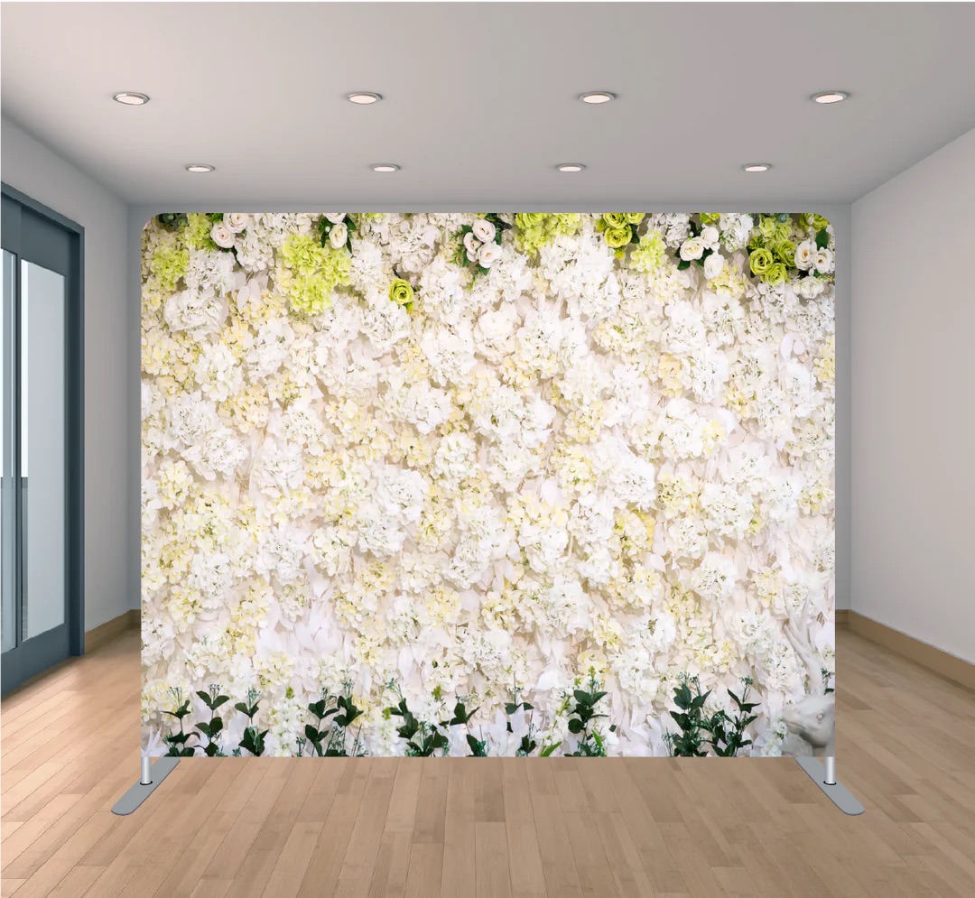 Backdrop mirror - White Flowers – Enklare backdrop (bild 1)