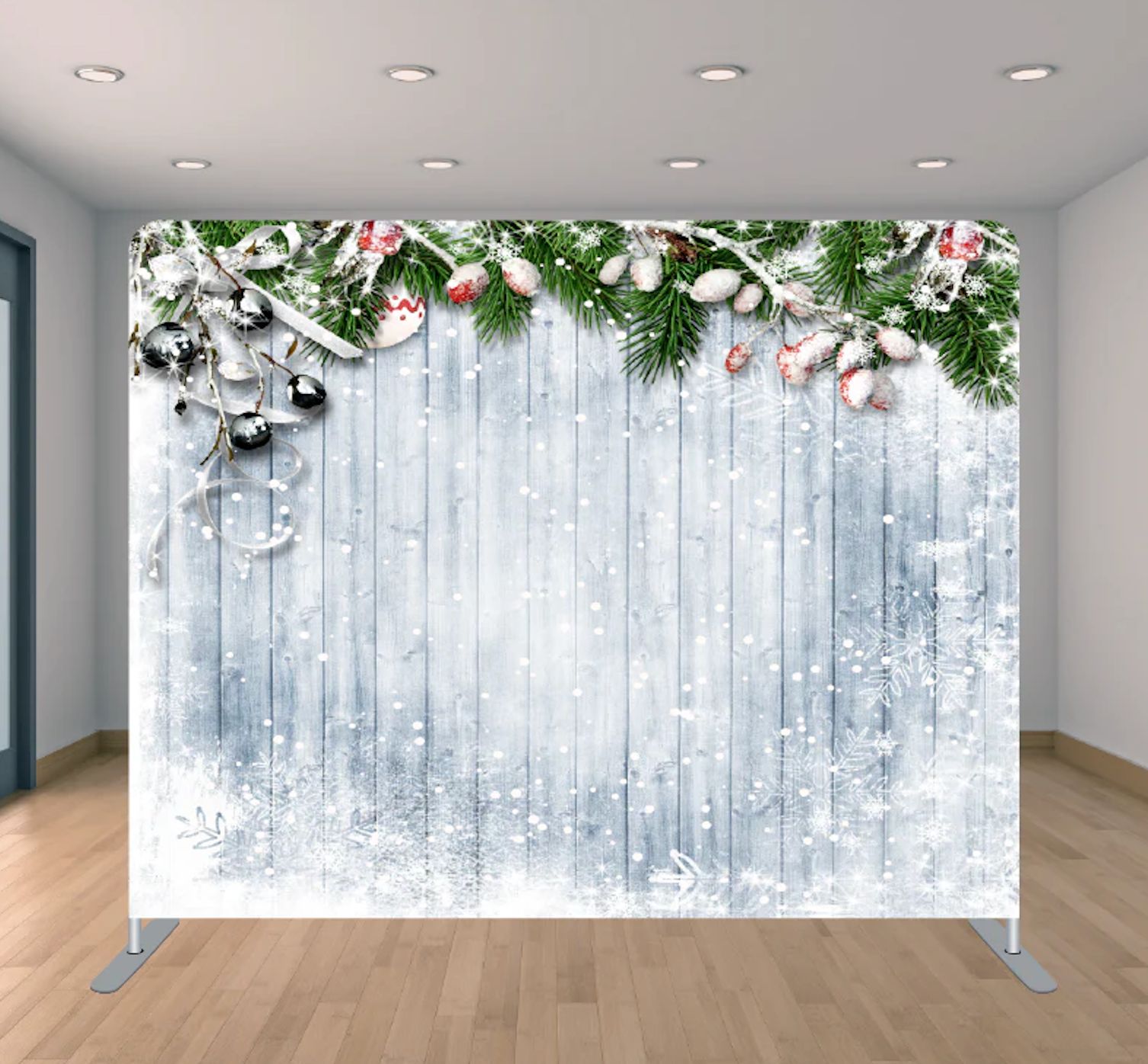 Backdrop mirror - Jul med snögran – Enklare backdrop (bild 1)