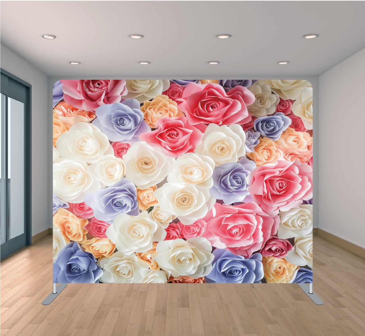 Backdrop mirror - Multicolor paper flowers – Enklare backdrop (bild 1)