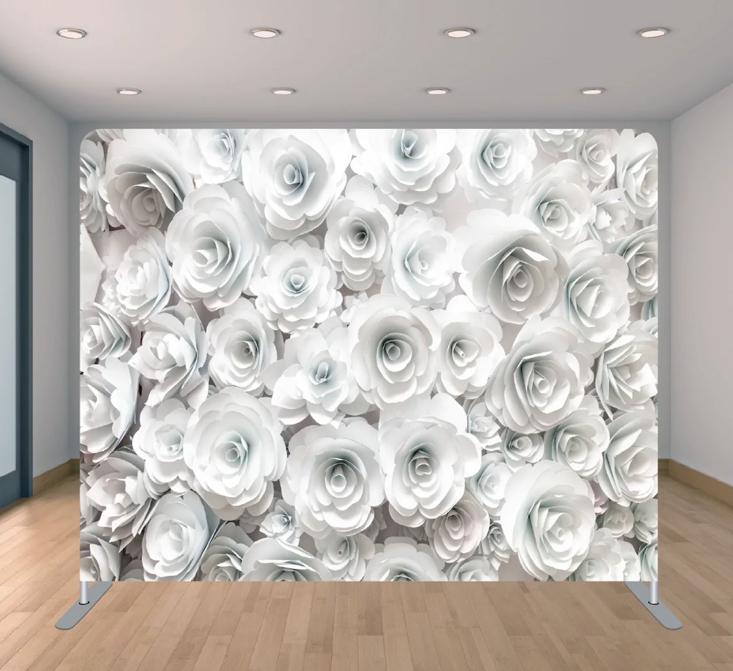 Backdrop mirror - Vita pappersblommor – Enklare backdrop (bild 1)
